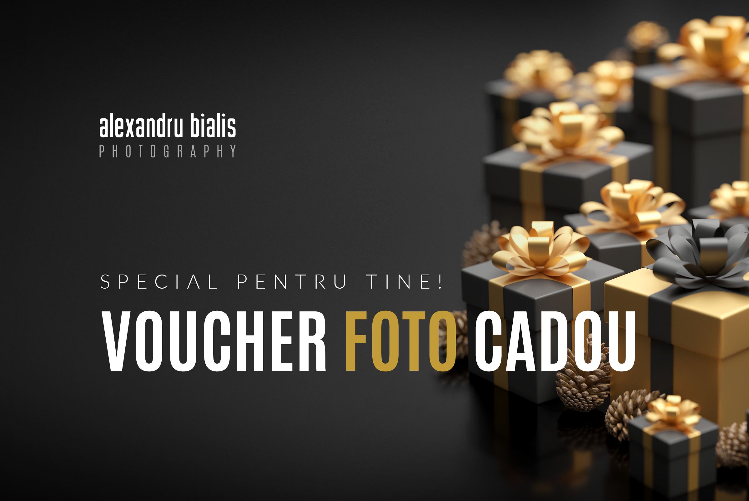Voucher foto cadou, perfect pentru achiziţionarea de cursuri foto online şi alte servicii foto oferite de fotograful Alexandru Bialis